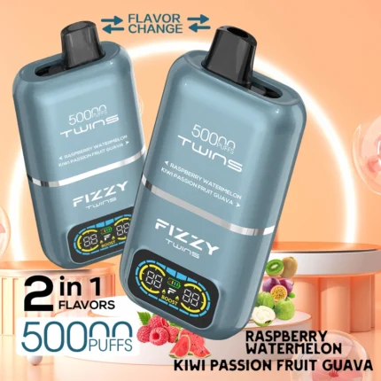 Raspberry Watermelon & Kiwi Passion Fruit Guava 50000 Puffs Disposable Vape