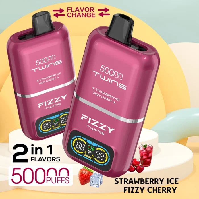 Strawberry Ice & Fizzy Cherry 50000 Puffs Disposable Vape