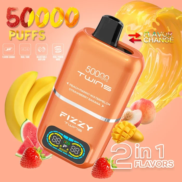 Fizzy Twins Dual Flavor 50000 Puffs - 30pcs - Image 3