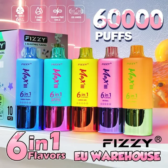 Vapeador Desechable Fizzy max 60K 60000 Puffs - 72