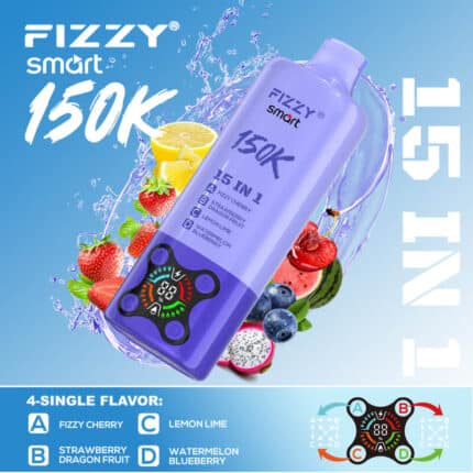 Fizzy 150K Puffs -  15-in-1 Smart Multi-Flavor Rechargeable Disposable Vape 10