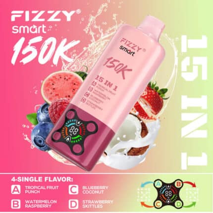 Fizzy 150K Puffs -  15-in-1 Smart Multi-Flavor Rechargeable Disposable Vape 6