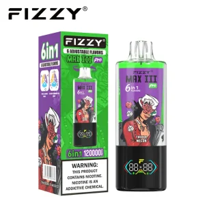 Fizzy Max III Pro 6in1 120000 Vape 08 BLUEBERRY RASPBERRY TRIPLE MELON STRAWBERRY ICE