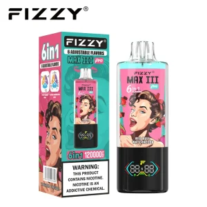 Fizzy Max III Pro 6in1 120000 Vape 11 LOVE 66 RED BULL WATERMELON STRAWBERRY RASPBERRY