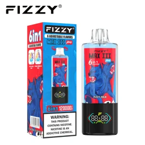 Fizzy Max III Pro 6in1 120000 Vape 12 STRAWBERRY ICE FIZZY COLA WATERMELON BUBBLE GUM