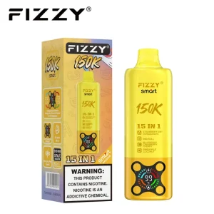 Fizzy Smart 150K Puffs 15in1 Disposable Vape 03 Strawberry Kiwi Pomegranate Red Bull Blueberry Cranberry Cherry Pineapple Coconut