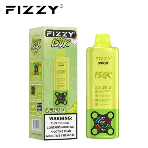 Fizzy Smart 150K Puffs 15in1 Disposable Vape 04 Strawberry kiwi Mixed Berry Watermelon Bubblegum Juicy Peach