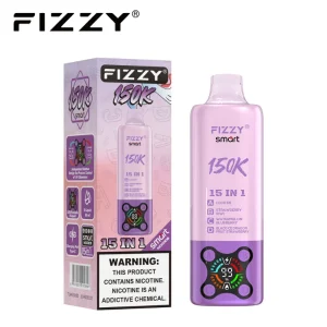 Fizzy Smart 150K Puffs 15in1 Disposable Vape 07 Love 66 Strawberry Kiwi Watermelon Blueberry Black Ice Dragon Fruit Strawberry