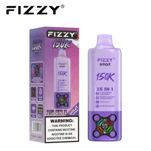 Fizzy Smart 150K Puffs 15in1 Disposable Vape 08 Strawberry Raspberry Pineapple Peach Passion Fruit Fizzy Cola Monster Mango