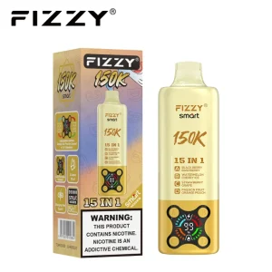 Fizzy Smart 150K Puffs 15in1 Disposable Vape 09 Black Berry Raspberry Watermelon Cherry Ice Strawberry Grape Passion Fruit Orange Peach