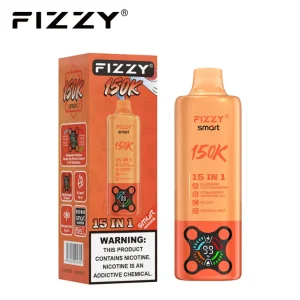 Fizzy Smart 150K Puffs 15in1 Disposable Vape 12 Blueberry Sour Raspberry Strawberry Watermelon Mojito Menthol Mint