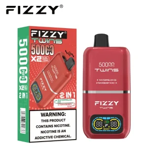 Fizzy Twins 50000 Puffs Vape 01 Watermelon Ice Strawberry Kiwi