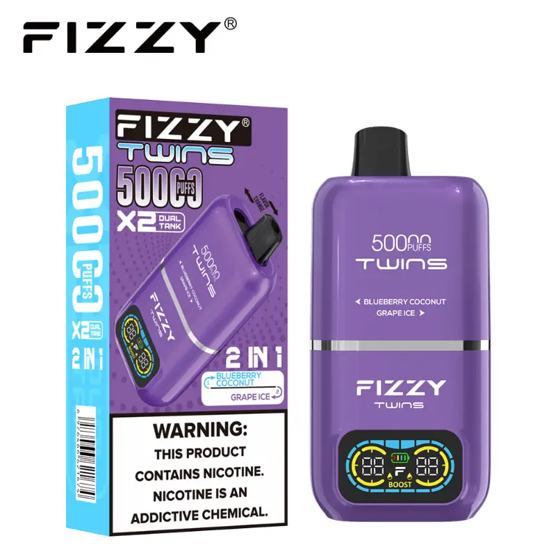 Fizzy Twins 50000 Puffs Vape 03 Blueberry Coconut Grape Ice
