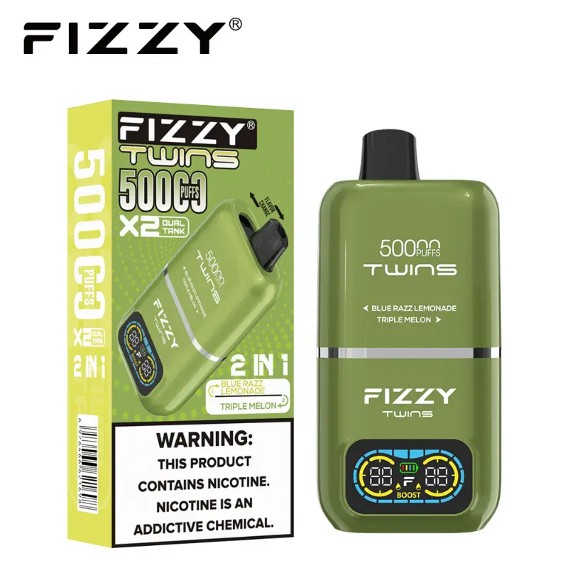 Fizzy Twins 50000 Puffs Vape 04 Blue Razz Lemonade Triple Melon