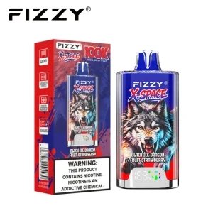 Fizzy X Space 100K 100000 Puffs Disposable Vape 12 Black Ice Dragon Fruit Strawberry