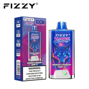 Fizzy X Space 100K 100000 Puffs Disposable Vape 19 Raspberry Strawberry Cherry Ice